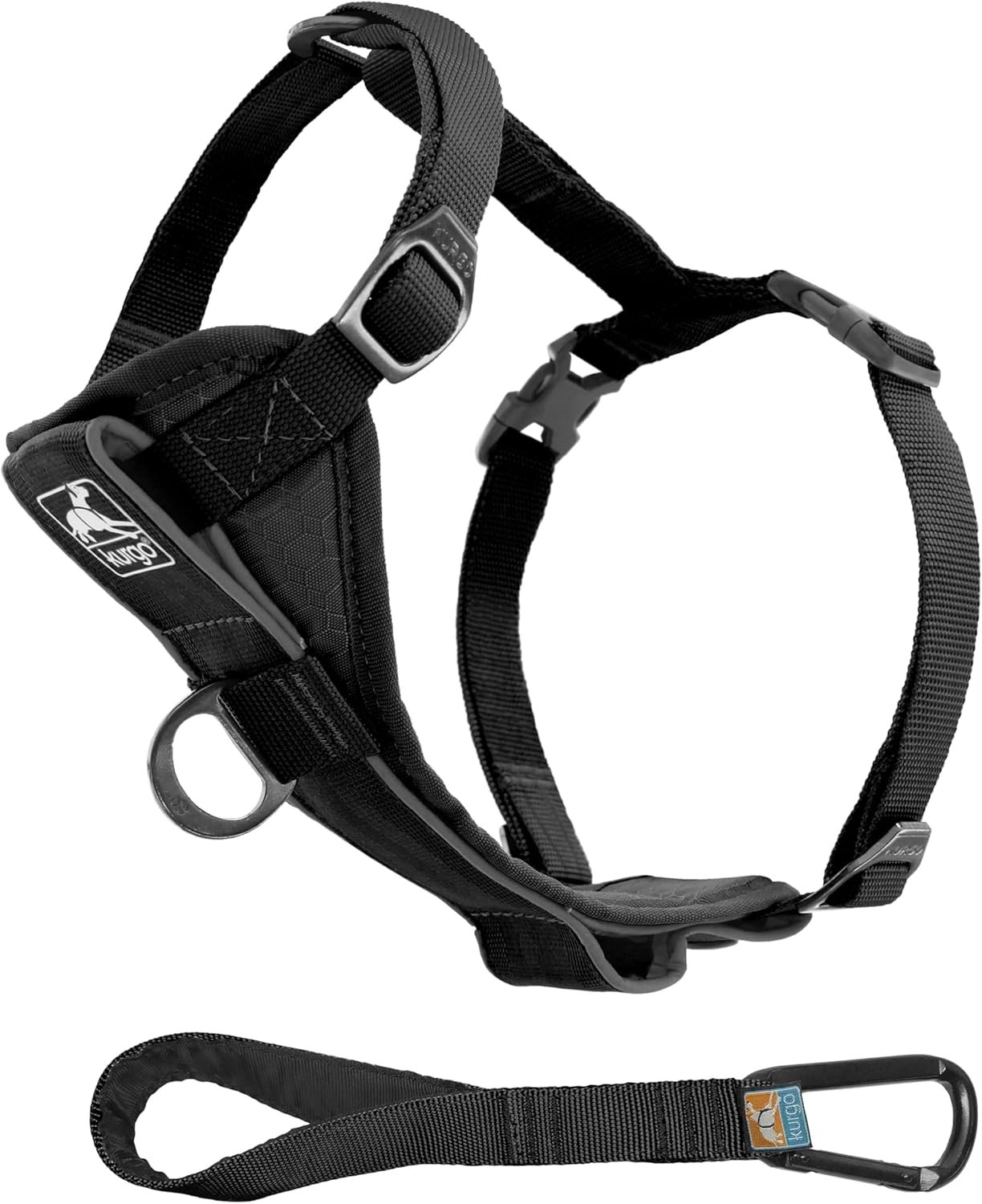 Kurgo Tru-Fit Smart Dog Walking Harness – Comfortable Fit – Adjustable Harness – Reflective Pet Wear – Quick Strap Release – Daily Walk Accessory – Includes Seat Belt Loop – Black – Medium