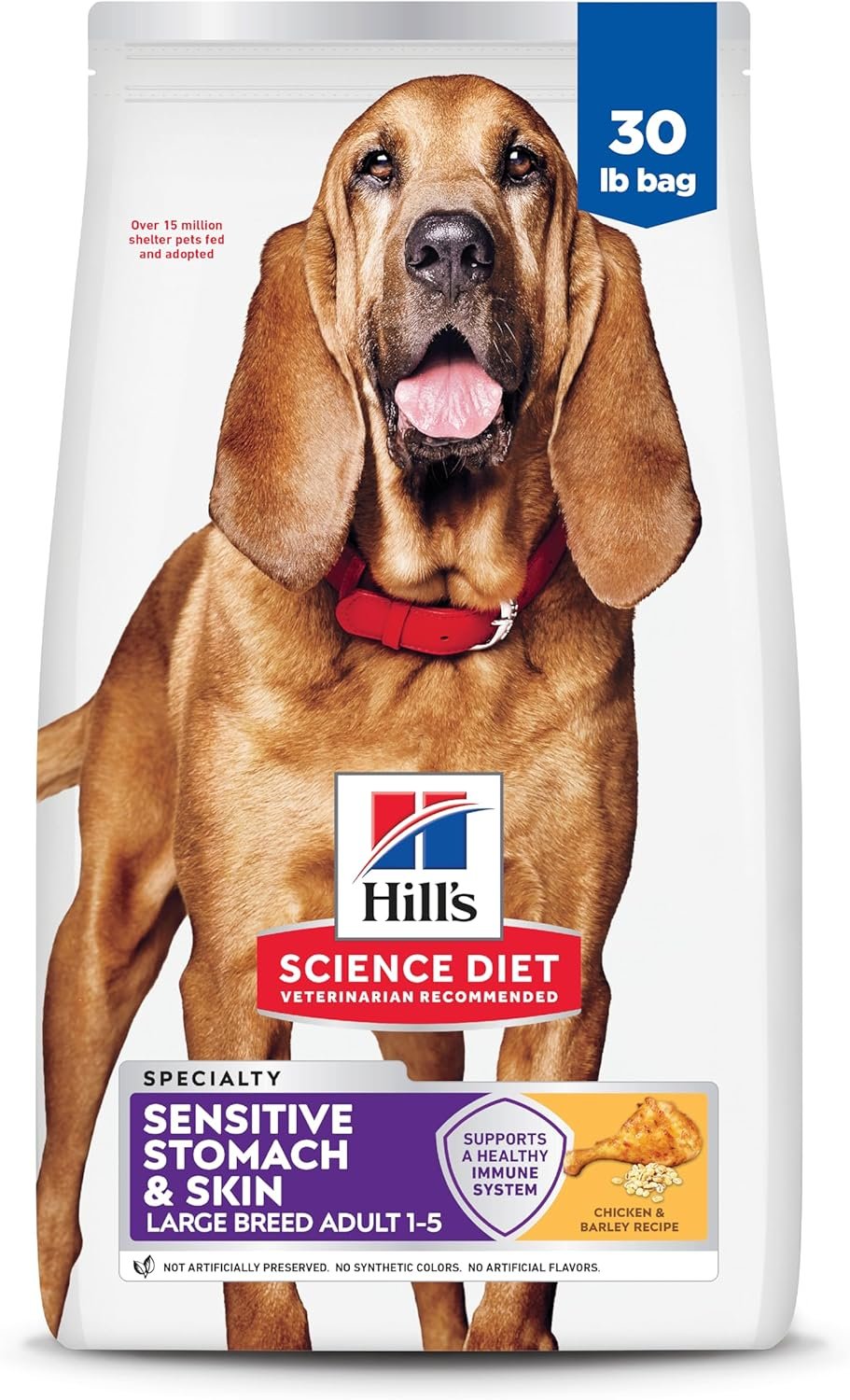 Hill’s Science Diet Adult Sensitive Stomach & Skin Large Breed Dry Dog Food, Chicken, 30 lb. Bag