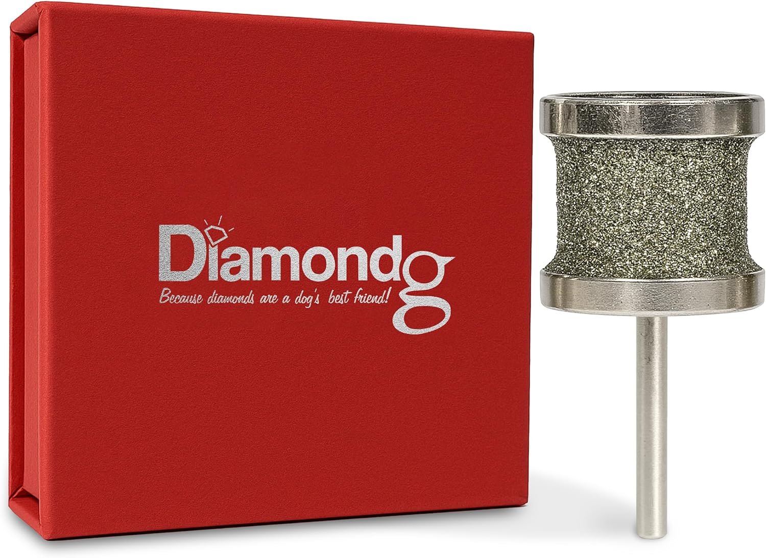 Diamondg Dog Nail Grinder Bit, 1 Pack – Compatible with Dremel, Diamond Bit for Pet Nails with 60 Grit Body & 120 Grit Polishing Bowl – Ideal for Large Dogs Over 30lbs., Standard Big Casey