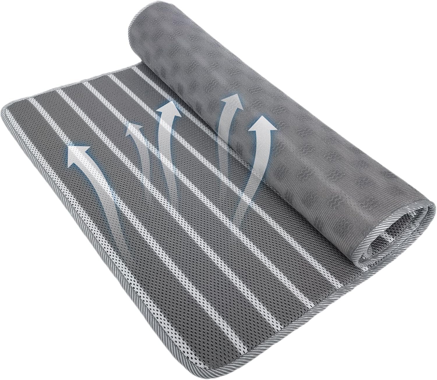 REEZEIVI Breathable Dog Crate mat with Anti-Slip Bottom,3D air mesh Pet Crate pad,Non-stuffy Dog Sleeping Bed,pet mat, Machine Washable Pet Mat for Sleeping (48×30”)