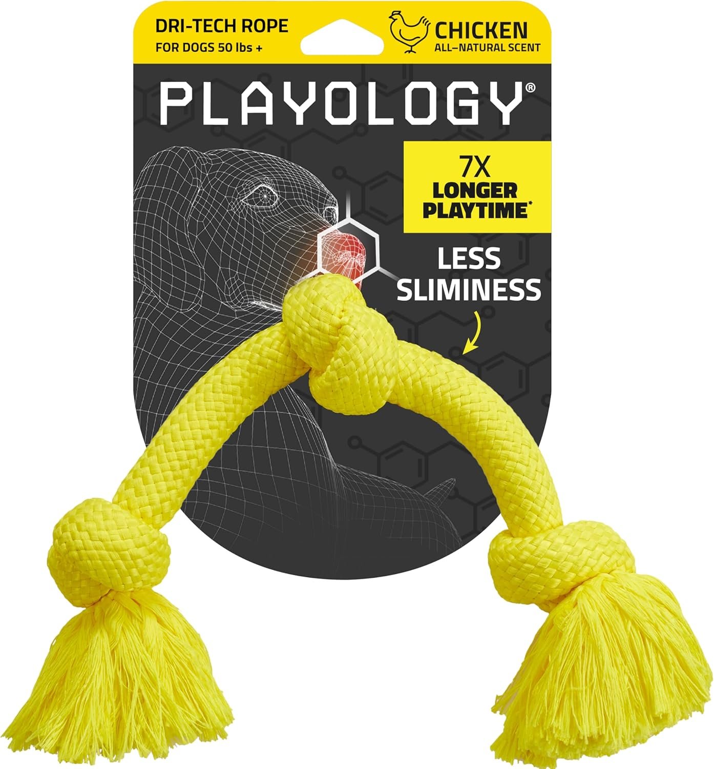 Playology Rope Toys for Dogs | Tug of War Dog Toy for Aggressive Chewers | Chicken Scented Dog Toys | Jumbo Rope Toy for Interactive Play