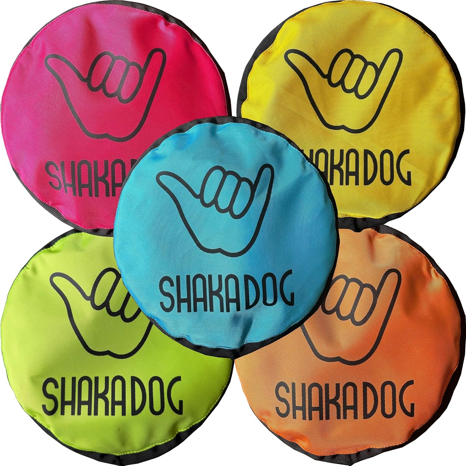 Shaka ZippyToss Flying Dog Disc Interative Fetch Toy 9″ (Multi-Color, Pack of 5)